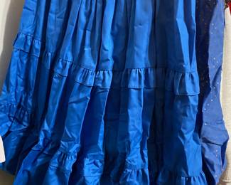 1970s Tiered Blue Prairie Skirt