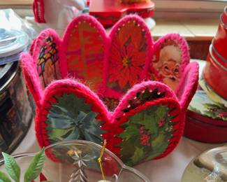 Handmade Christmas Themed Lotus Bowl