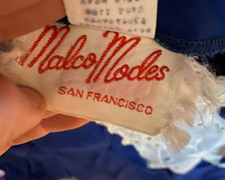 Malco Modes Blue & WhiteSquare Dancing Dress