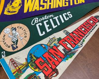 Collectable Felt Pennants - Washington Huskies, Boston Celtics, San Francisco California
