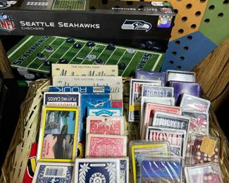 Assortment of Playing Cards, NFL Seattle Seahawks Checkers Game