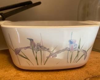 2 Corning Ware Shadow Iris Pattern Casserole Dishes