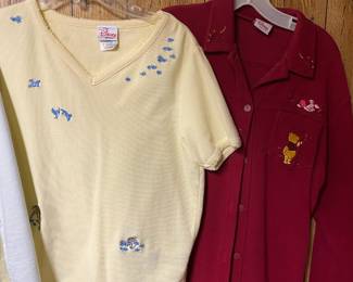 The Disney Store - Bambi V-Neck Short Sleeve Shirt - Size M, Pooh Bear Button Up Long Sleeve Shirt