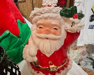 Napco Spaghetti Trim Santa Figurine Planter