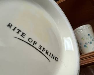 Rite of Spring - White with Blue Floral Design Pitcher with Two Glasses