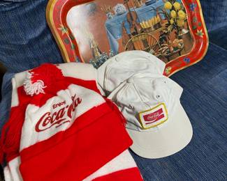 Coca Cola Themed Beanie and Scarf, 2 Coca Cola Ball Cap