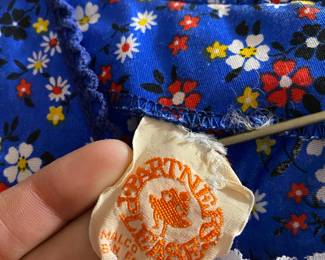 Partners Please Blue Floral Pattern Prairie Midi Dress