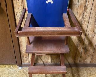 Pla-Doll Wooden Doll High Chair 
