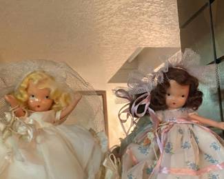 Bisque Nancy Ann Story Book Dolls - Bride Doll, Bridesmaid Doll