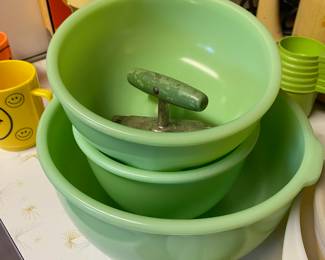 Assortment of Jadeite Mixing Bowls