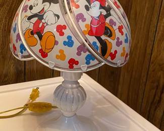 Disney Mickey & Minnie Mouse Glass Panel Touch Lamp 