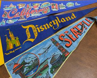 Collectable Felt Pennants - Seattle, Disneyland, California