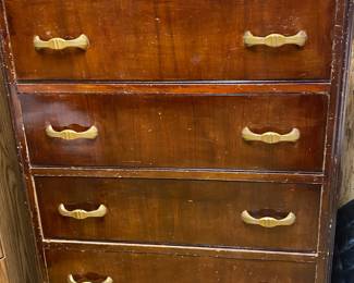Art Deco Mahogany Tall Boy Dresser