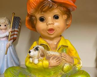 1974 Universal Statuary - Boy with Puppy Statue