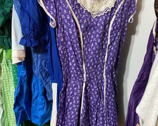 1970s Purple Floral Prairie Dress