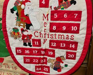 Santa and Elves Cloth Christmas Advent Calendar