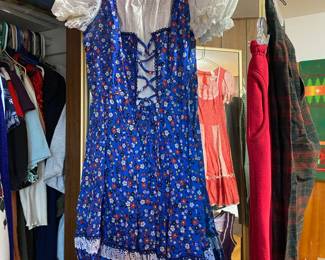 Partners Please Blue Floral Pattern Prairie Midi Dress