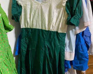 Dark Green and White Square Dance Dress