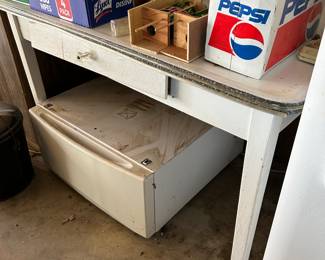 ANTIQUE ENAMEL TABLE