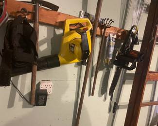 . . . leaf blower and yard tools, chain saw