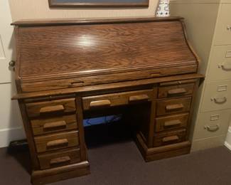 . . . oak roll-top desk