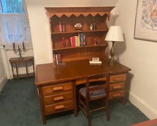 . . . desk and movable bookshelf