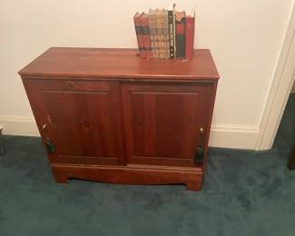 . . . a cute cabinet and vintage books