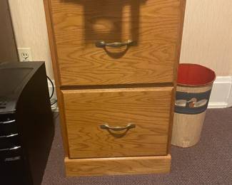 . . . oak two-drawer file cabinet