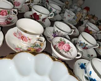Plethora of Tea cups + saucers $20ea