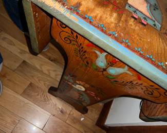 Lovely Folk artsy painted table..  Bring it back to life!