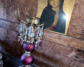 Cranky Virgin Mary.. she's been in the basement too long