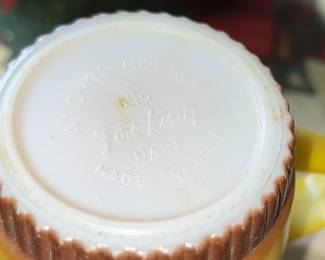 Yellow Anchor Hock Fire King cups