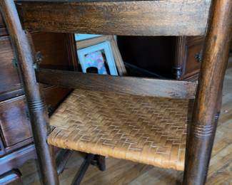 old desk and Rustic Rush seat chair