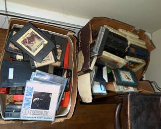 8 track tapes and some cds