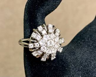 Antique European diamond cluster ring 