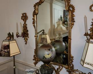 Vintage Mirror and candle holders