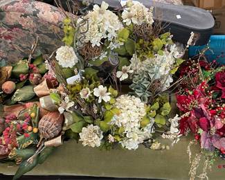 Assorted Silk Floral Wreaths Fall, Christmas, Spring