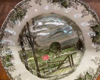 Vintage Decorative Hayfield Johnson Brothers Plate "The Friendly Village"