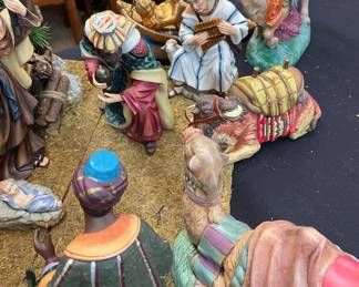 Ceramic Nativity Set with Creche 