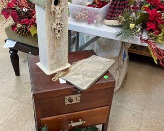 Wooden Decor Birdhouse, Sewing Side Table, Christmas Garland, Assorted Silk Florals