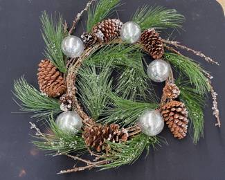 Evergreen Christmas/Winter Wreath Large Pinecones