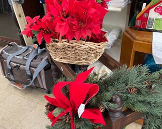 Assorted Silk Floral Poinsettia, Doggie Cargo Travel Bag with Blankets