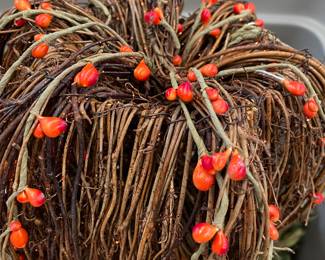 Grapevine Pumpkin with Overlay Floral Buds