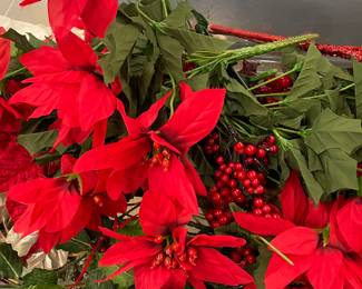 Assorted Red Poinsettias Swags Mantel Pieces