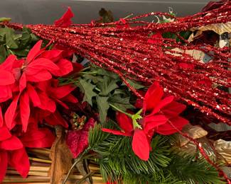 Assorted Red Poinsettias Swags Mantel Pieces