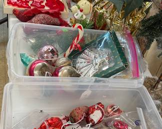 Assorted Vintage Christmas Ornaments. Vintage 1950's Cookie Cutters in Box