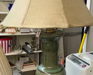 Tall Ceramic Jade Color Table Lamp