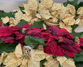 Assorted Gold & Red Poinsettias Swags Mantel Pieces