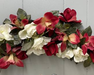 Silk Floral Magnolias Swag
