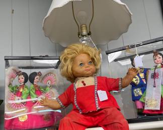 Korean Collectible Encased Dolls, Vintage Doll, Vintage Plush Toys